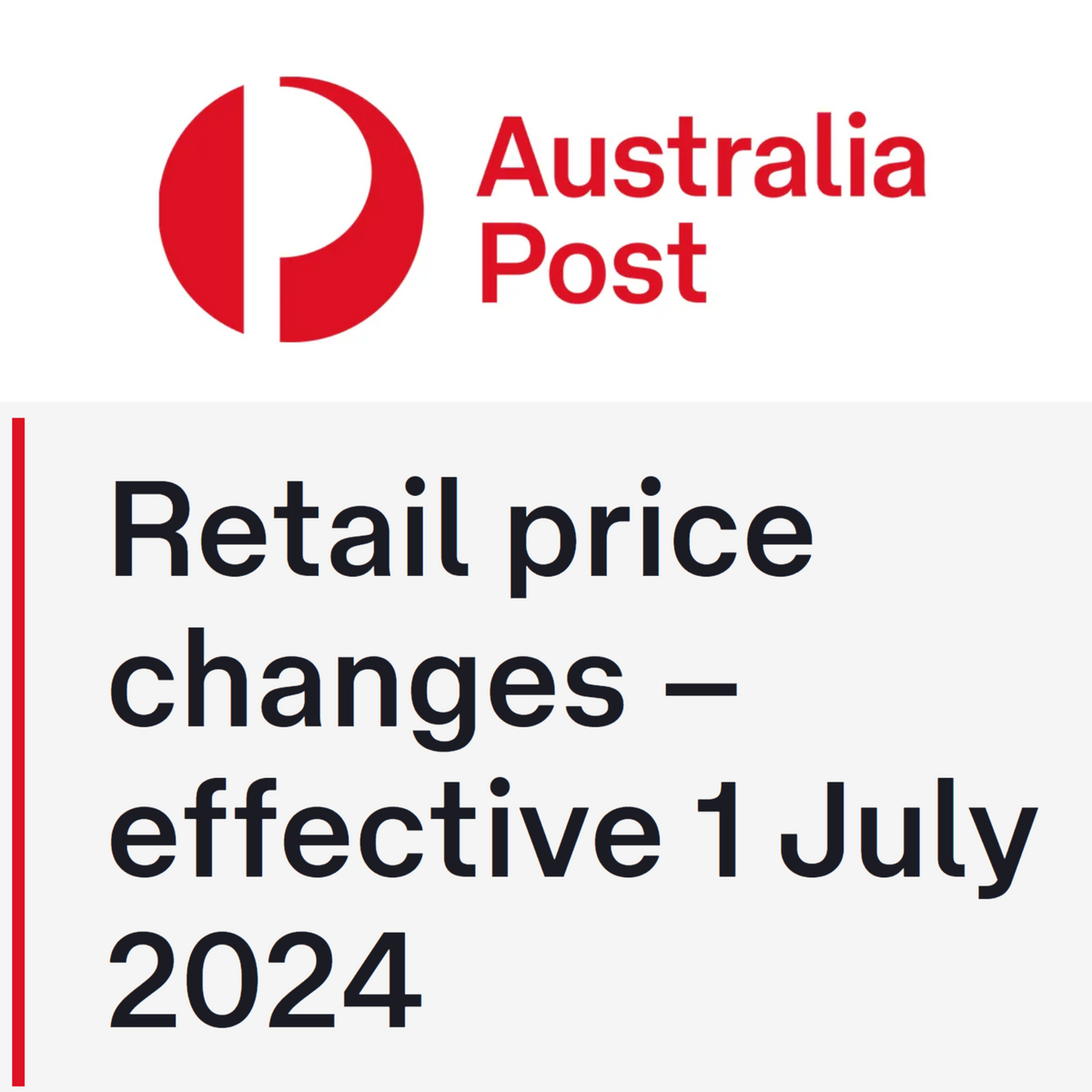 Effective 1st July 2024 Australia Post Price Increases for Prepaid P