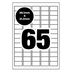 A4 Self Adhesive Address Labels [Compatible with Avery® Word Templates] for Laser Inkjet Printers Mailing Sticker [65 Per Page]