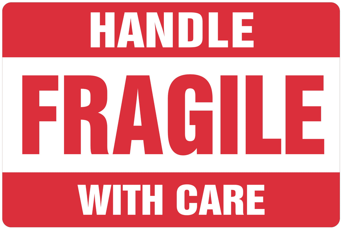 fragile label 50.8x76.2mm handle with care adhesive sticker 550 labels