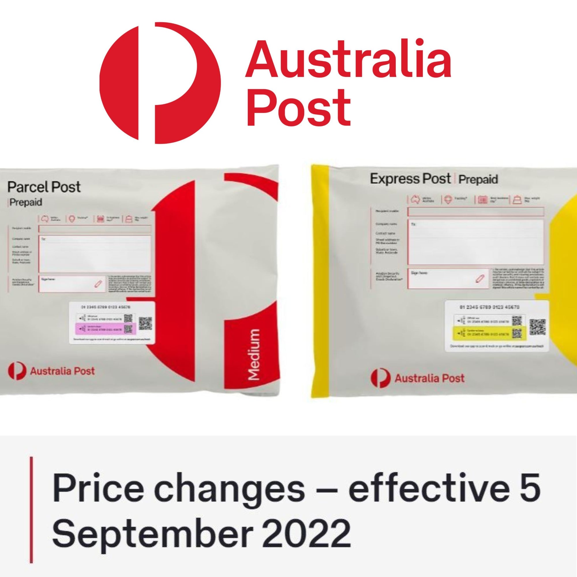 Australia Post Prices Changes for Prepaid Parcel Post and Express Post Satchels – Effective 5th September 2022