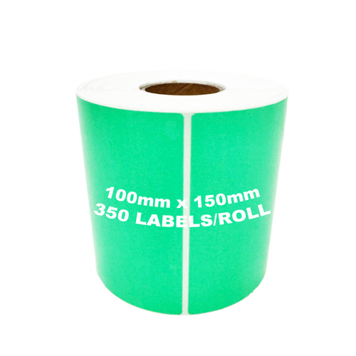 ZEBRA & ALL Direct Thermal Printer Compatible GREEN Labels 100mm x 150mm 350 Labels/Roll