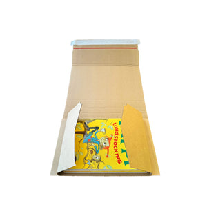 Self Sealing Book Wrap Mailing Box 217 x 155 x 80mm A4 Size [Cardboard Shipping Carton] [No Tape Required]