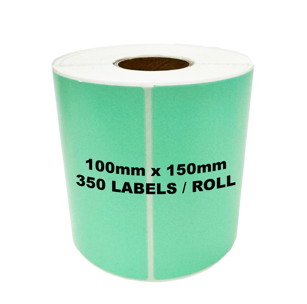 ZEBRA & ALL Direct Thermal Printer Compatible MINT/LIGHT GREEN Labels 100mm x 150mm 350 Labels/Roll