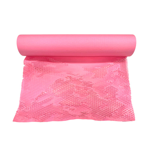 Light Pink HoneyComb Kraft Paper Wrap Roll 500mm x 90m Hex Wrap Protective Packaging [Bubble Wrap Alternative]