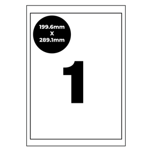 A4 Self Adhesive Address Labels [Compatible with Avery® Word Templates] for Laser Inkjet Printers Mailing Sticker [1 Per Page]
