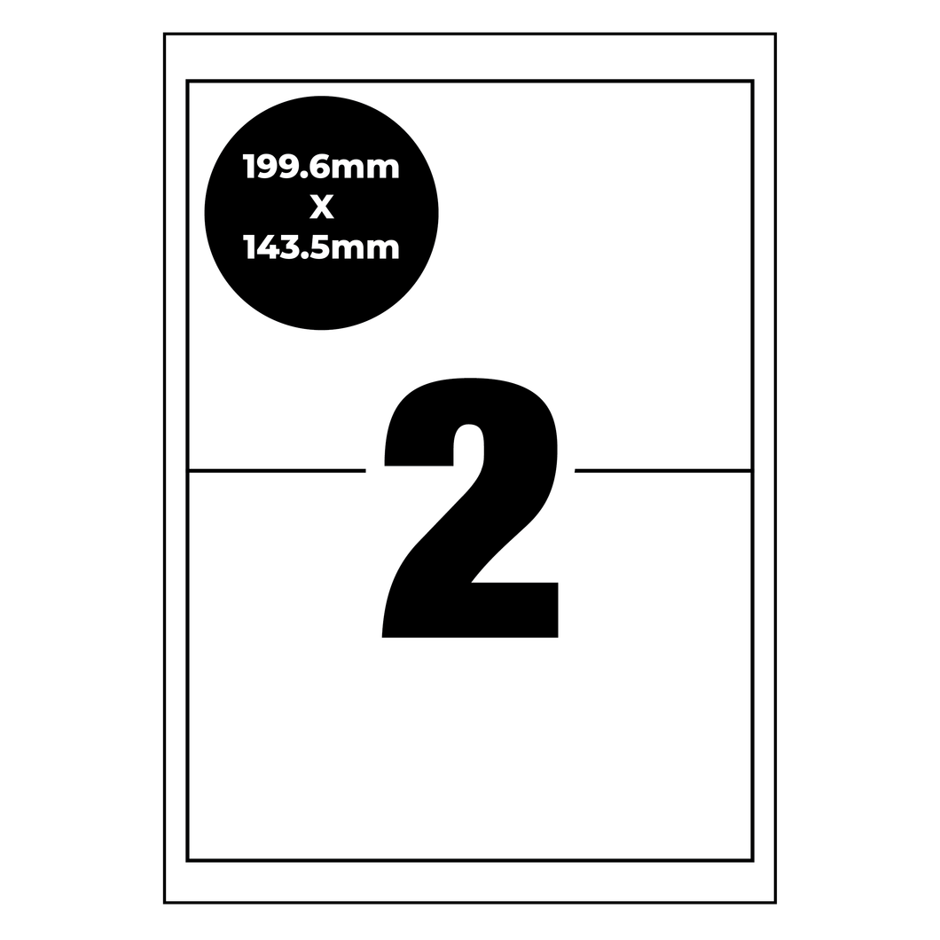 A4 Self Adhesive Address Labels 2 Per Page [Compatible with Avery® Word ...