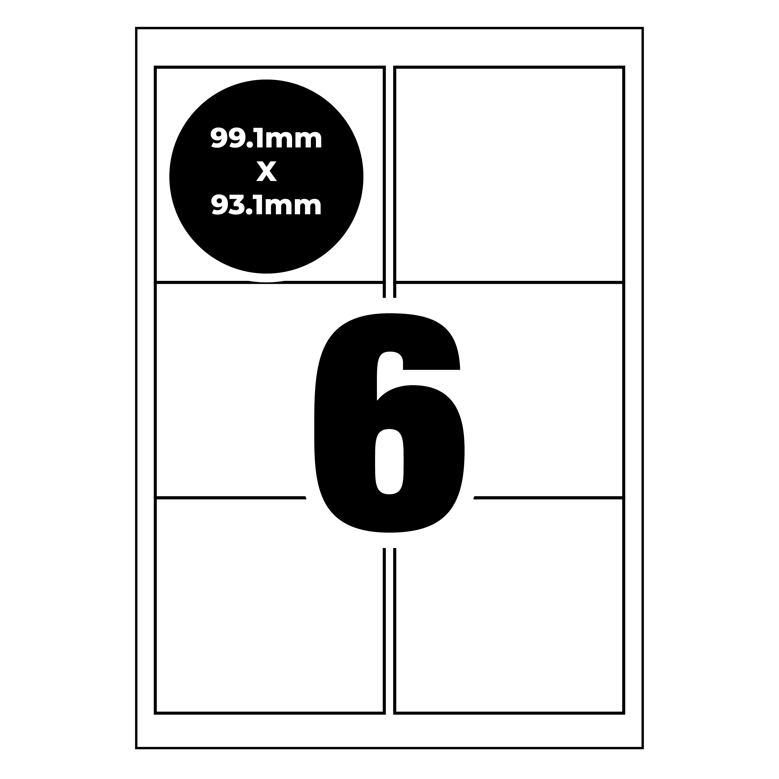 A4 Self Adhesive Address Labels [Compatible with Avery® Word Templates] for Laser Inkjet Printers Mailing Sticker [6 Per Page]