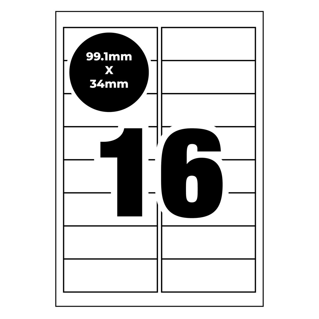 A4 Self Adhesive Address Labels [Compatible with Avery® Word Templates] for Laser Inkjet Printers Mailing Sticker [16 Per Page]