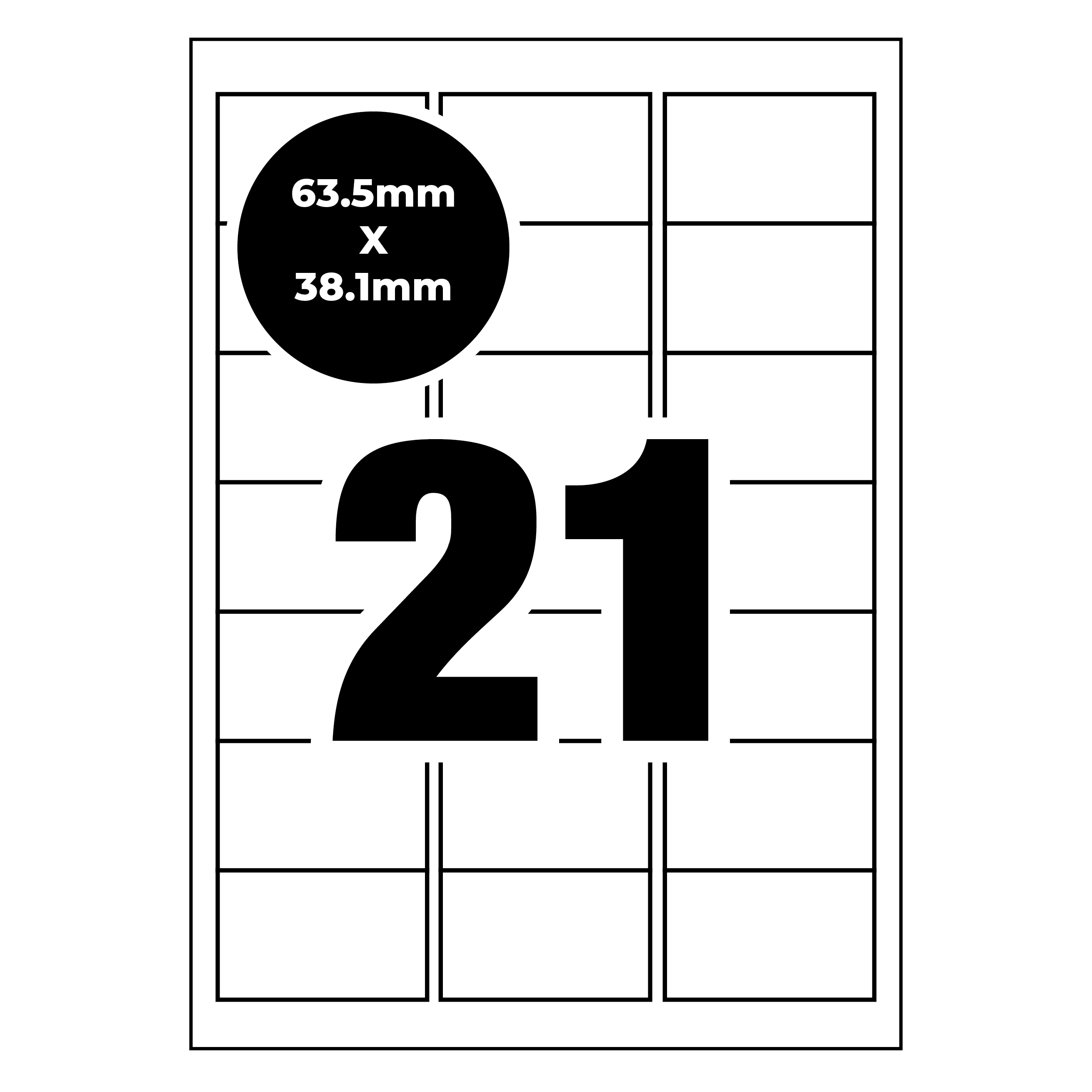 A4 Self Adhesive Address Labels [Compatible with Avery® Word Templates] for Laser Inkjet Printers Mailing Sticker [21 Per Page]