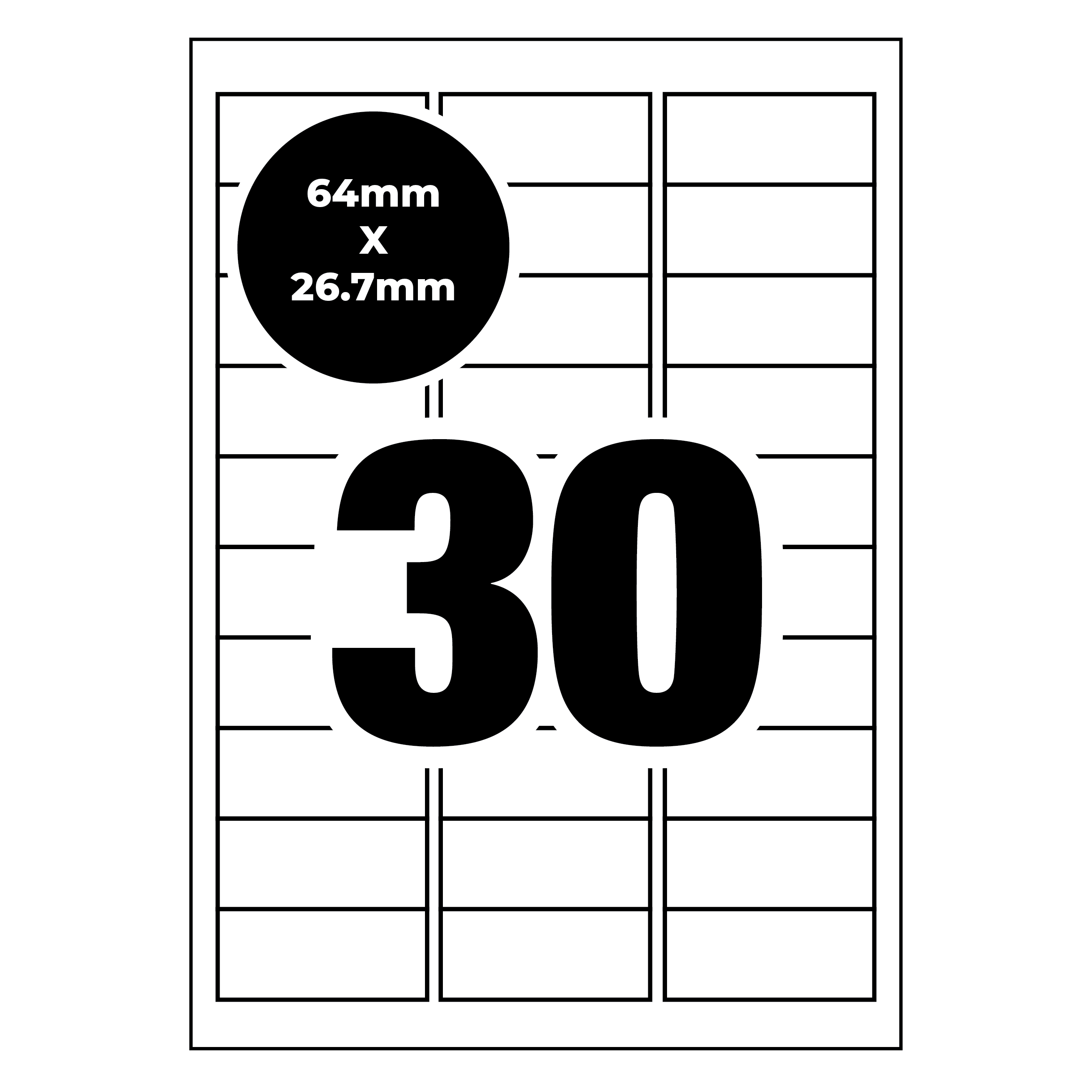 A4 Self Adhesive Address Labels [Compatible with Avery® Word Templates] for Laser Inkjet Printers Mailing Sticker [30 Per Page]