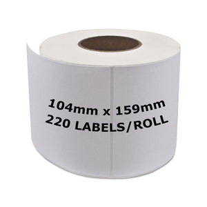 DYMO Compatible Labels for 4XL Printer 4x6 inch 104mm x 159mm 220 Labels/Roll [S0904980]