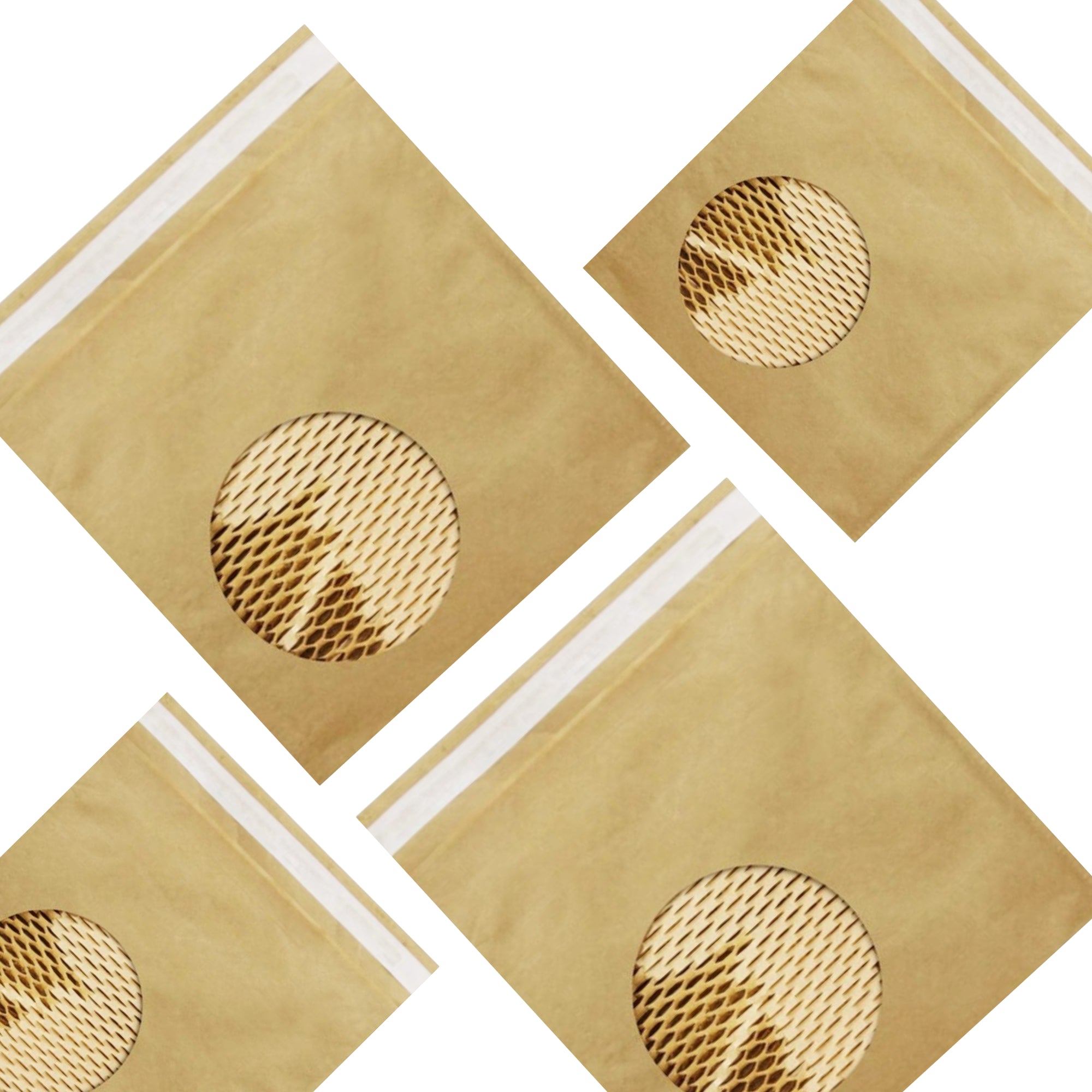 Samples of ALL HoneyComb Padded Mailer Sizes Kraft Paper Hex Wrap Pr