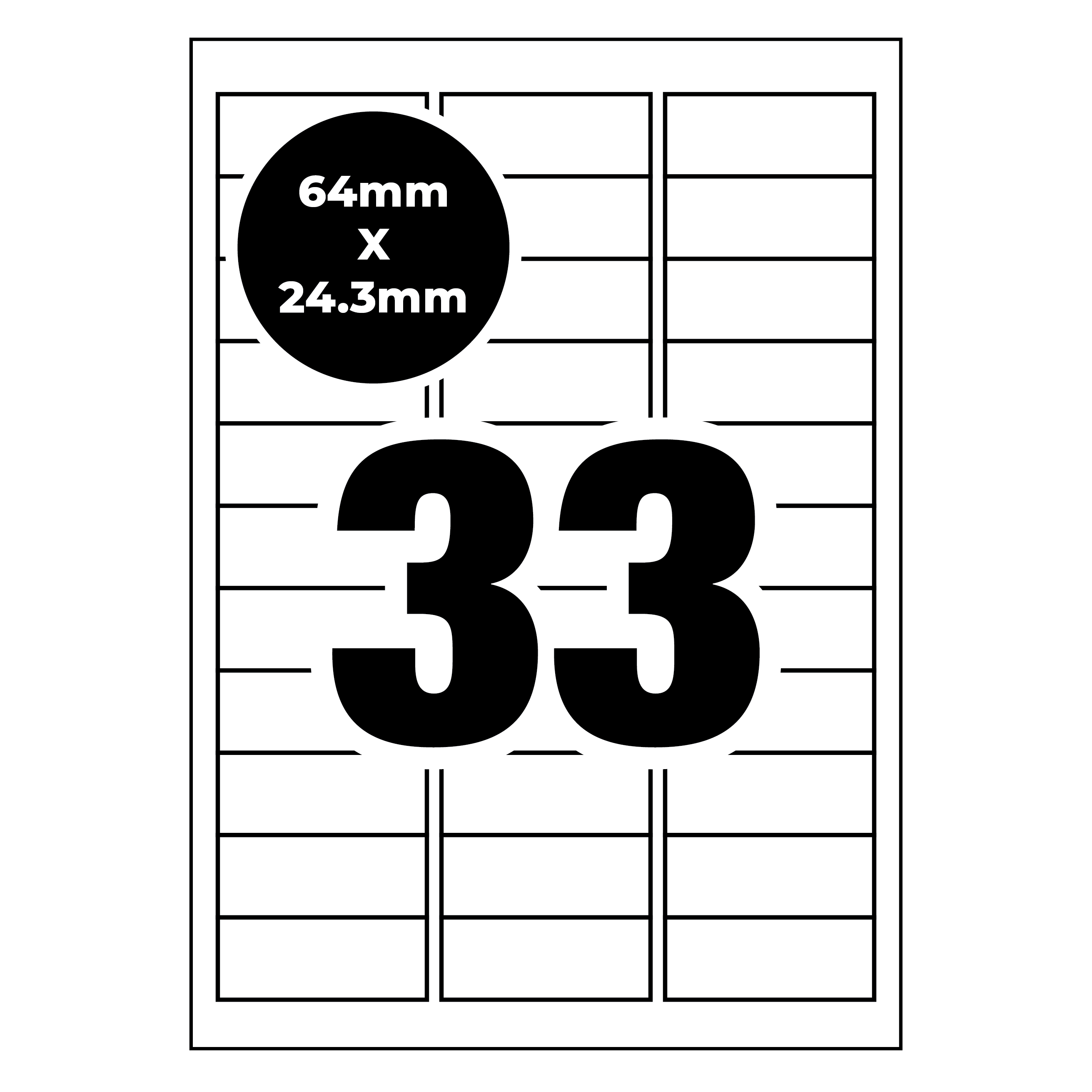 A4 Self Adhesive Address Labels [Compatible with Avery® Word Templates] for Laser Inkjet Printers Mailing Sticker [33 Per Page]