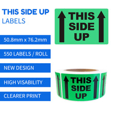 This Side Up Printed Label 50.8x76.2mm Handle With Care Adhesive Sticker 550 Labels/Roll