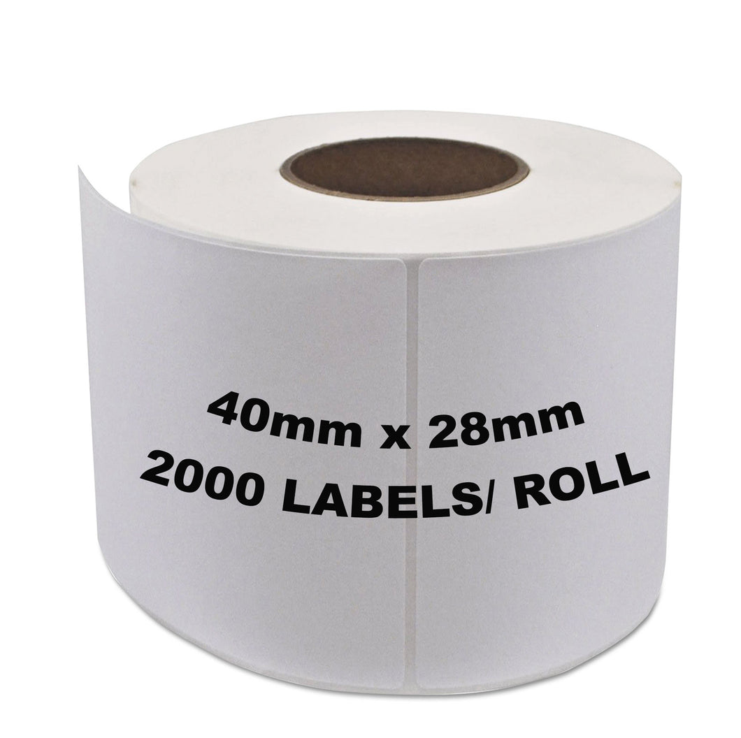 ZEBRA Direct Thermal Compatible Labels 40mm x 28mm 2000 Labels/Roll