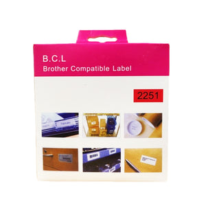 BROTHER Compatible Labels Black & Red Text on White Continuous Roll 62mm x 15.24m [DK22251]