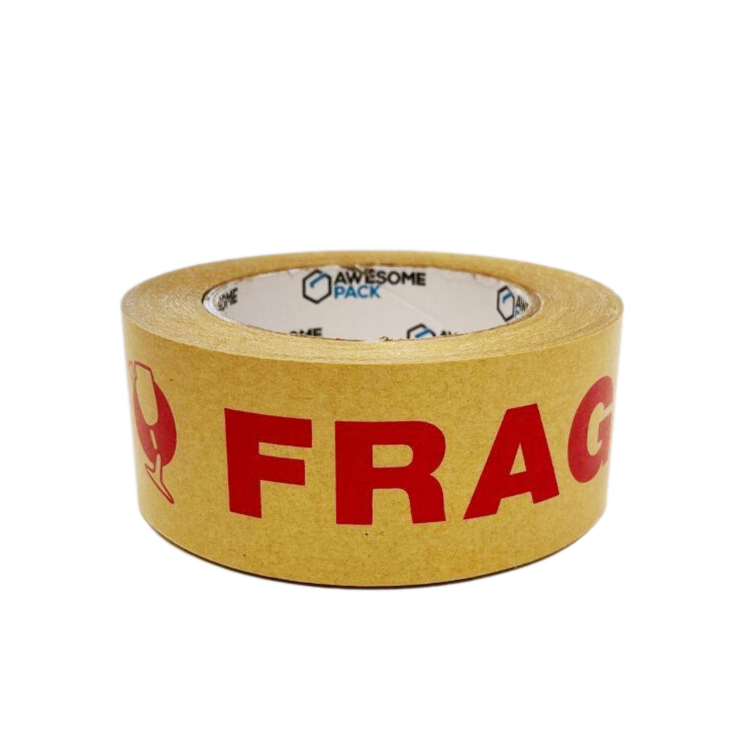 Fragile Kraft Paper Packing Tape [50 metres x 48mm] 110 Micron Thickness
