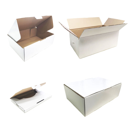 Samples of All White Mailing Boxes & Die Cut Boxes [Cardboard Boxes]
