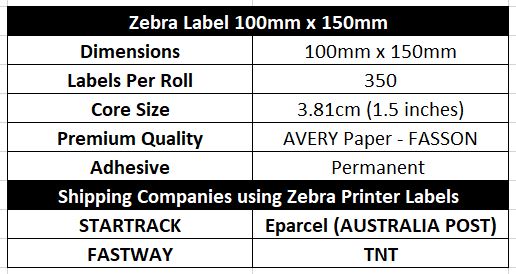 ZEBRA & ALL Direct Thermal Printer Compatible YELLOW Labels 100mm x 150mm 350 Labels/Roll